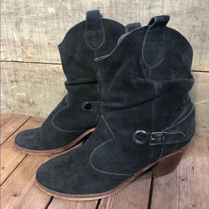 Decree Black Suede Booties